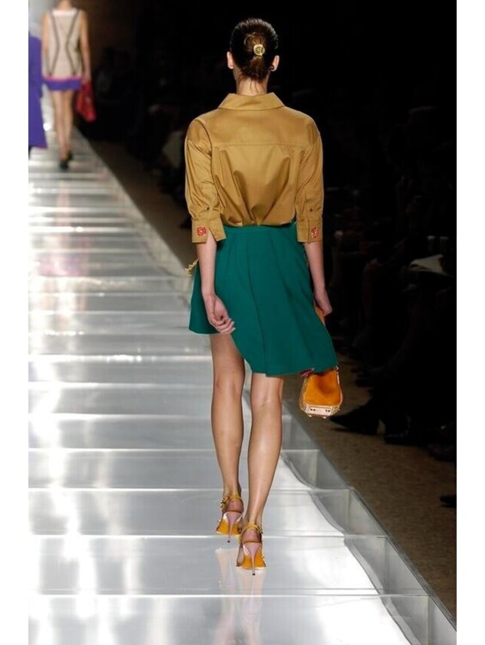 Vintage Louis Vuitton 2006 FR-36/38 Marc Jacobs Green Tray Asymmetrical Skirt - Picture 6 of 10